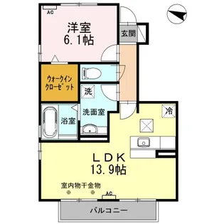 ヴィラソレイユ B【1階】の間取り