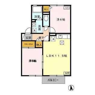 便船塚ハイツ B【1階】の間取り