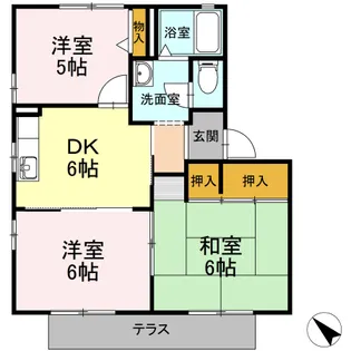 サンビレッジ D【1階】の間取り
