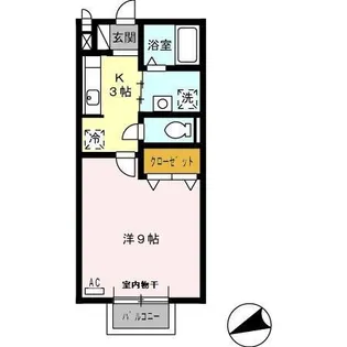 1Kの間取り画像