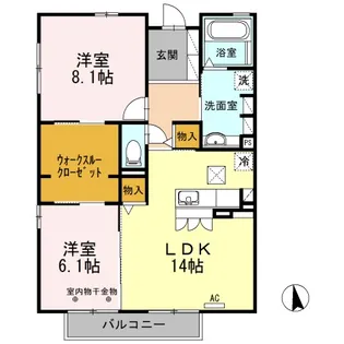 サンフローラ【1階】の間取り