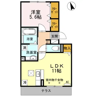 ウエスト フィールド B棟【1階】の間取り