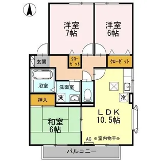 ヴィルヌーブ井原【1階】の間取り