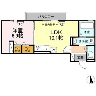 マーメゾン 東田中【2階】の間取り