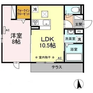 マーメゾン 東田中【1階】の間取り