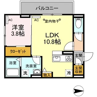 アンプルールK【3階】の間取り
