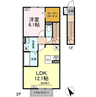 1LDKの間取り画像