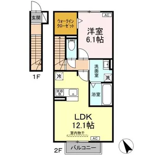 1LDKの間取り画像