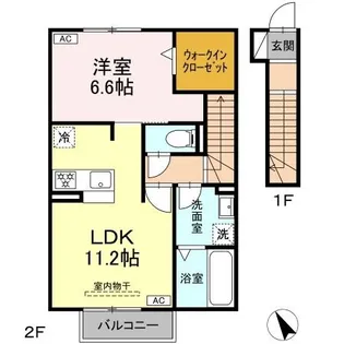 1LDKの間取り画像