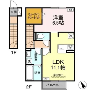 1LDKの間取り画像