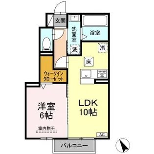 1LDKの間取り画像