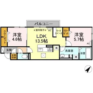 アローフィールド桜【1階】の間取り