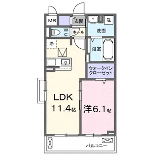 ロイヤル長伏【1階】の間取り