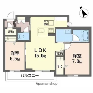 ヴィアソーレ【1階】の間取り