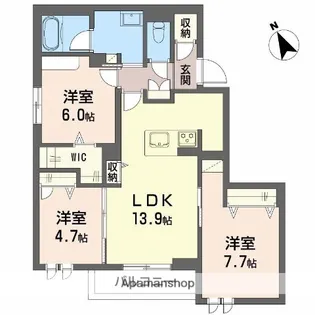 ヴィアソーレ【2階】の間取り
