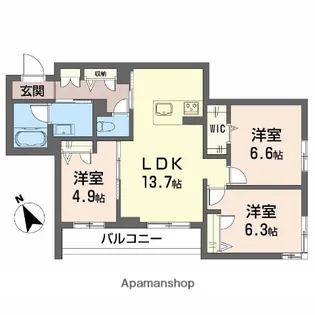 ヴィアソーレ【2階】の間取り