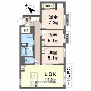 エクラージュ【3階】の間取り