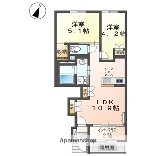 御殿場市御殿場アパート【1階】の間取り