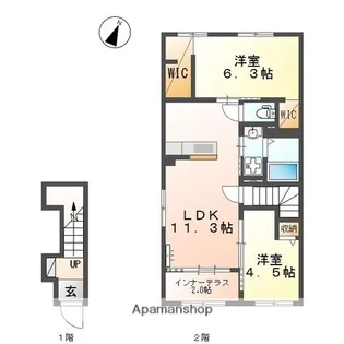 御殿場市御殿場アパート【2階】の間取り