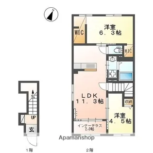 御殿場市御殿場アパート【2階】の間取り