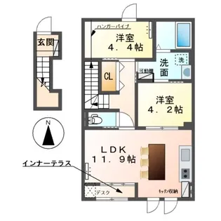 クレシアⅣ【2階】の間取り