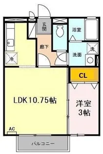 フロンティアハイツ C【2階】の間取り