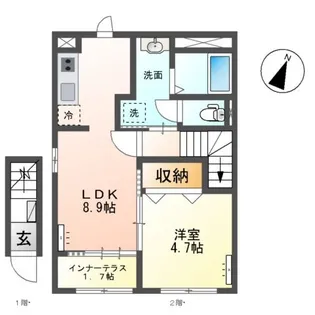 仮)新橋アパート【2階】の間取り