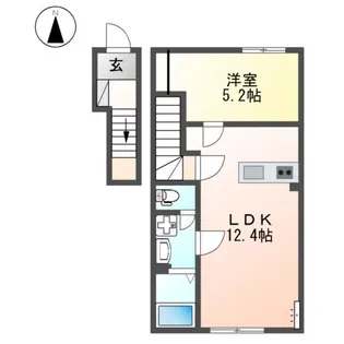 (仮)西田中アパート令和8年8月末入居可能【2階】の間取り