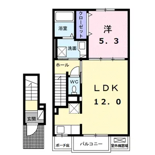 スール ソレイユ ココル Ⅱ【2階】の間取り
