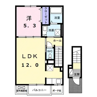 スール ソレイユ ココル Ⅱ【2階】の間取り
