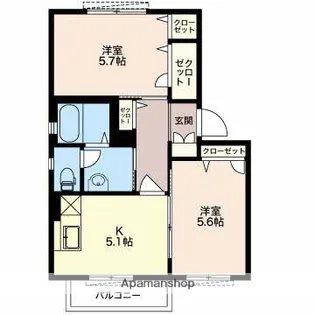 アベニュー日垣田C【2階】の間取り