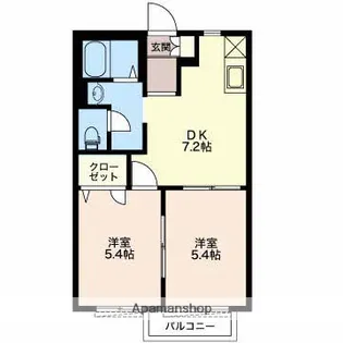 チェリーブラッサムB【103号室】の間取り