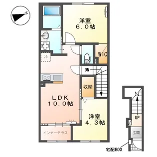 (仮)東田中アパート【203号室】の間取り