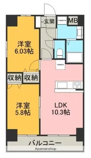 ブリーズ御殿場【6階】の間取り