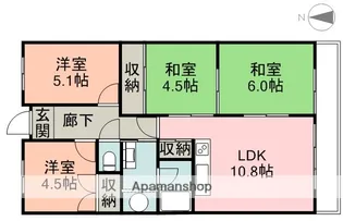 メゾングッチ【510号室】の間取り