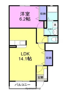 1LDKの間取り画像