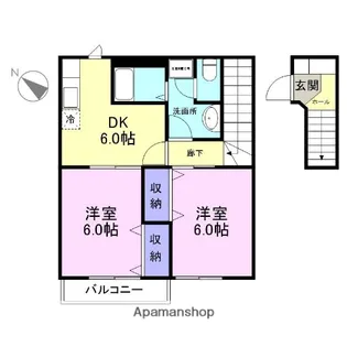 2DKの間取り画像