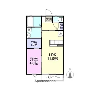 クラヴィエ−S伍番館【203号室】の間取り