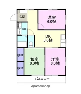 レアールコーポAKITAⅡ【103号室】の間取り