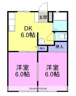 シャトーメロン【1-A号室】の間取り
