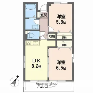サンロード伊豆【203号室】の間取り