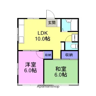 カームハイツ河内【1階】の間取り