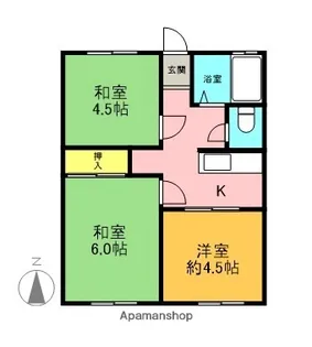シティハイム白砂【2階】の間取り