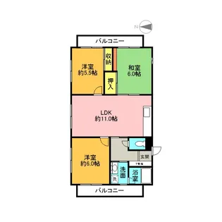 パミール香貫【4階】の間取り