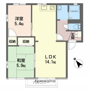 フレグランス中伊豆【C-201号室】の間取り