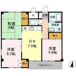 サンライズいわざき【1階】の間取り