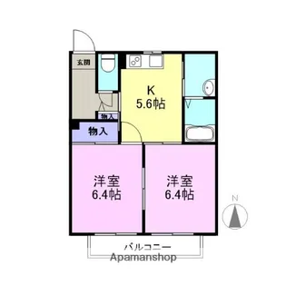 天王ビューハイツ【B201号室】の間取り