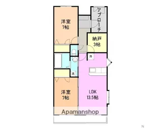 ロイヤルカーサ関野【1階】の間取り