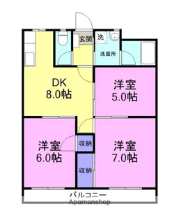 シティパレス柿島【302号室】の間取り