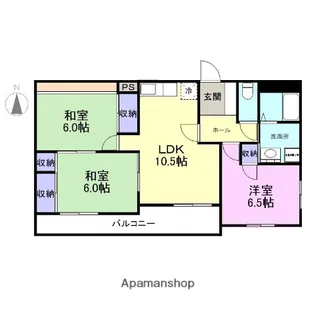 バロール道越【203号室】の間取り